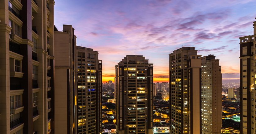 Sunset over Sao Paulo, Brazil