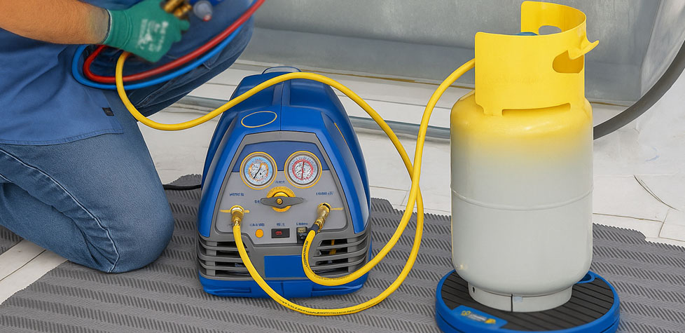 O desempenho do equipamento de recolhimento e/ou reciclagem de fluidos refrigerantes