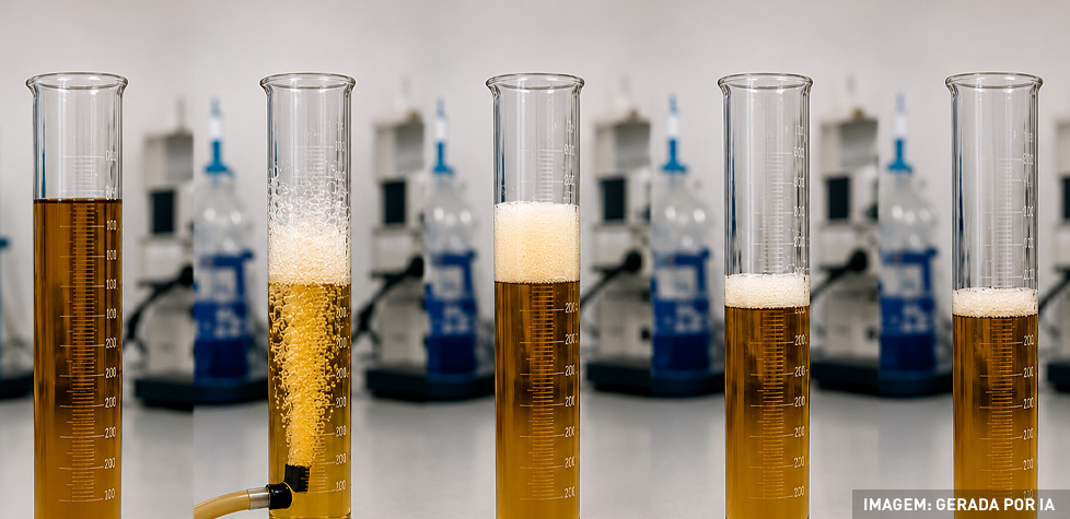 O método de determinação de formação de espuma em óleos lubrificantes