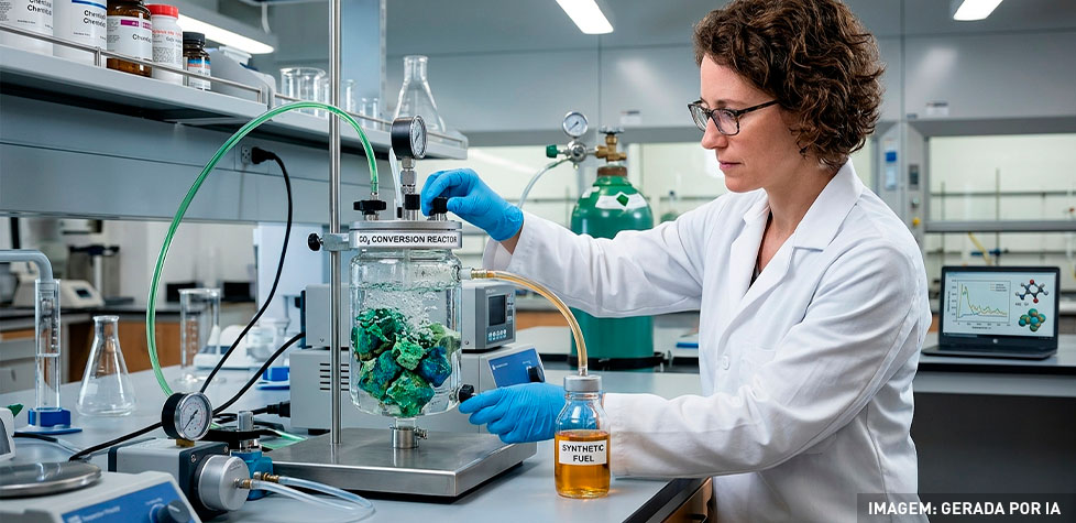 Convertendo o gás do efeito estufa em combustível usando mineral raro